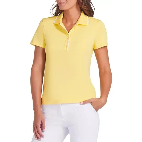 PUMA X Dani Dazey Women's CLOUDSPUN Bridges Golf Yellow Polo Size XS Preppy - Picture 5 of 5